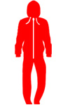 red colour all in one onesie